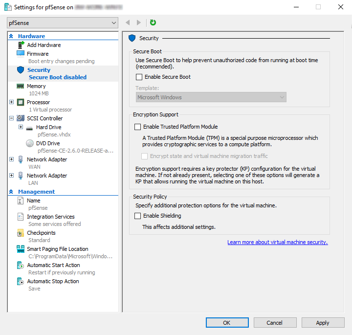 在 Hyper-V 上安装 pfSense 防火墙教程  第14张